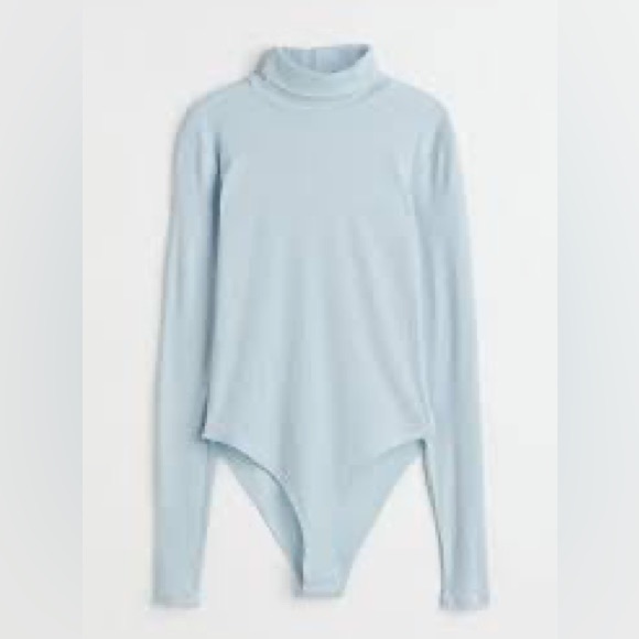 Blue turtleneck bodysuit - Picture 3 of 4